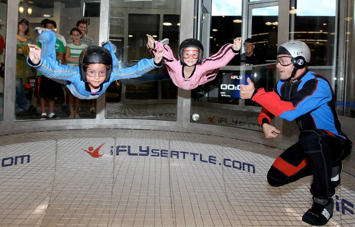 Flyers floating at iFly Indoor Skydiving